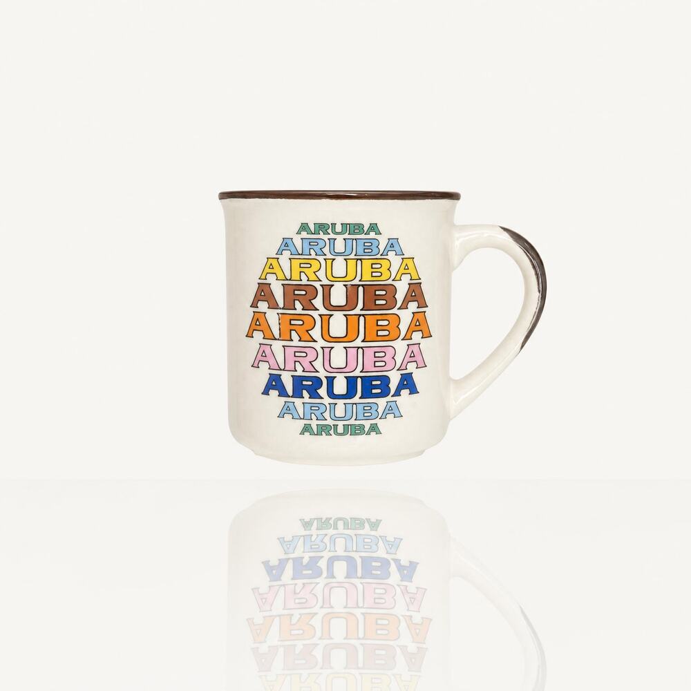 Vintage 90s Aruba Tourist Mug, Coffee or Tea